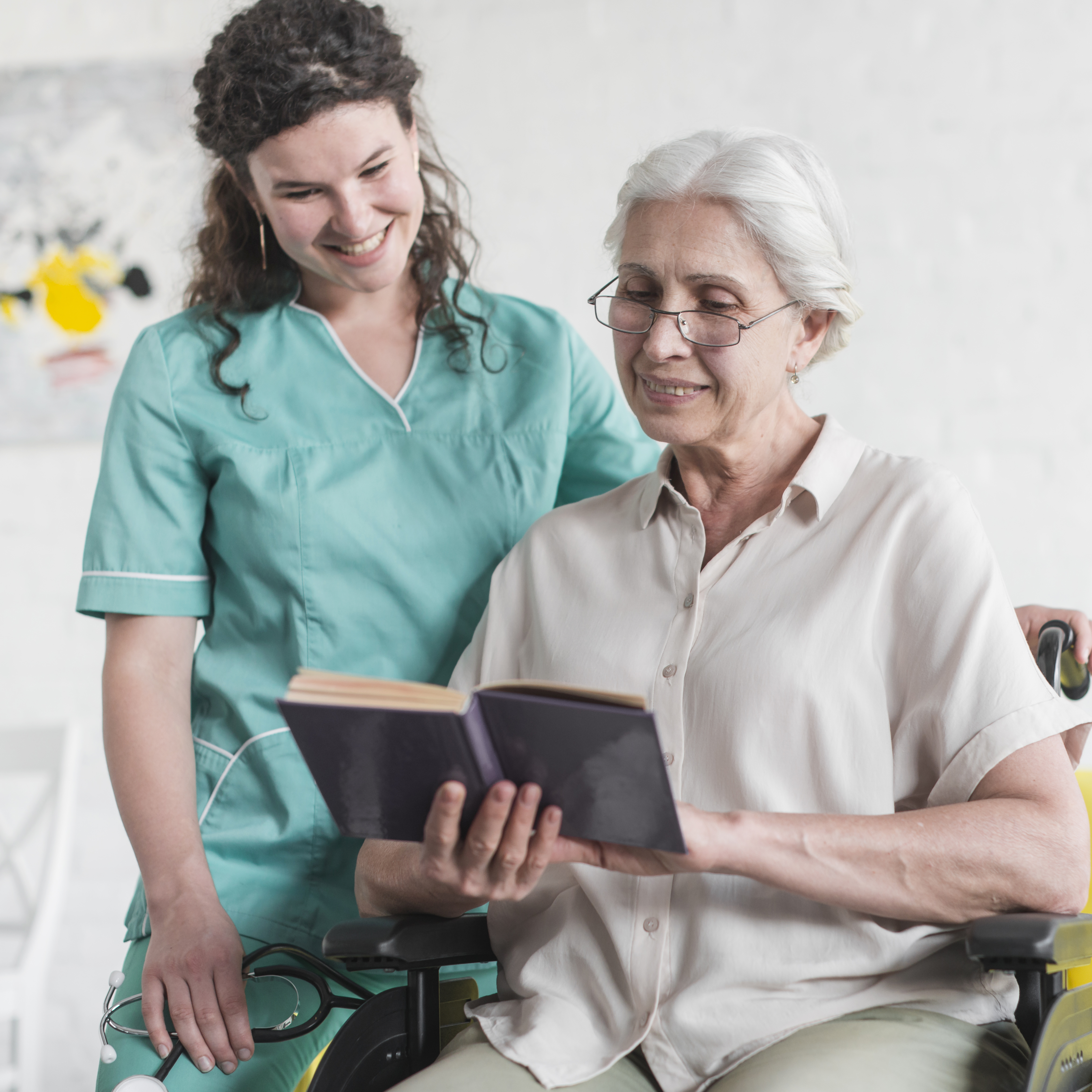 Nurse helping elderly patient